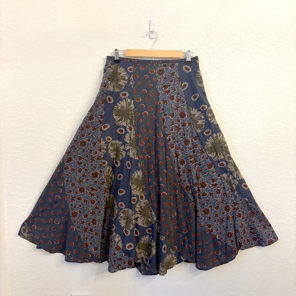 Sundance Maxi Skirt 4 Hippie Boho Patchwork Floral Prairie 90s Vintage Cotton - Picture 8 of 13